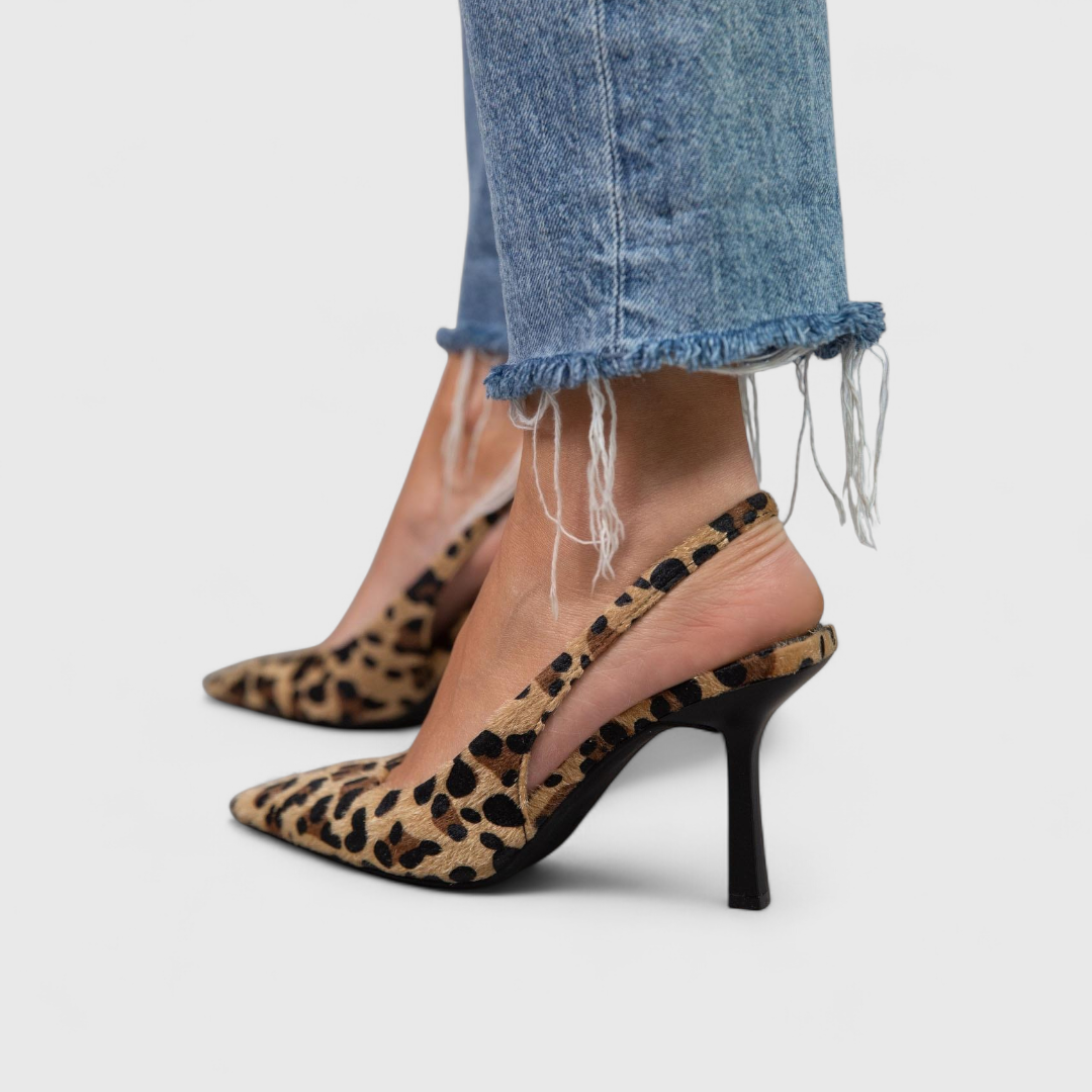 Camilla | Leopard Print Slingback Stiletto Heels
