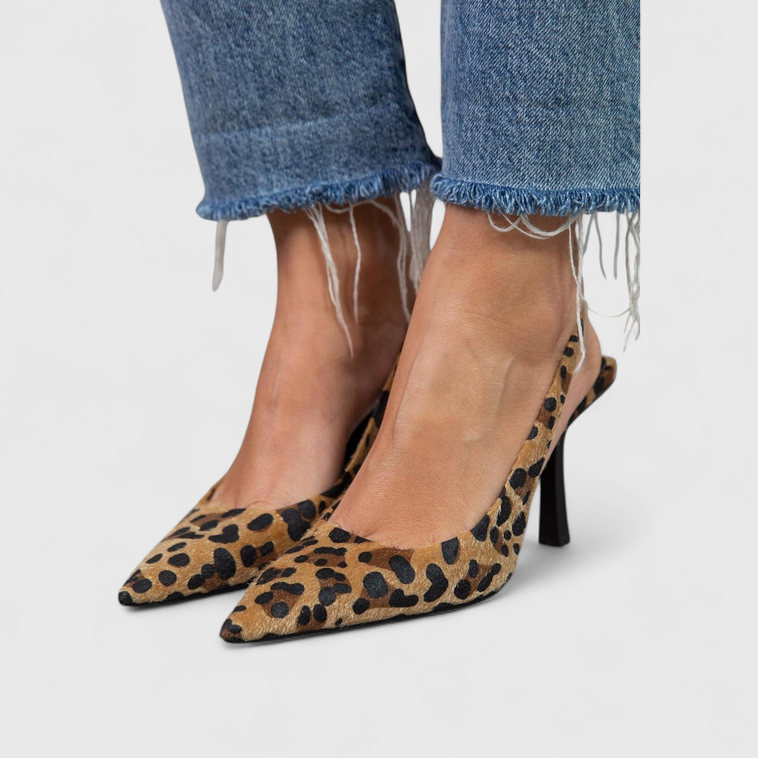 Camilla | Leopard Print Slingback Stiletto Heels