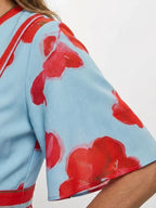 Charlotte | Floral V-Neck Short Sleeve Maxi Dress