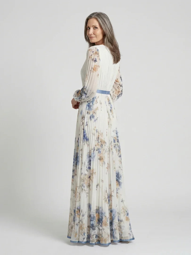 Giada | Floral V-Neck Long Sleeve Maxi Dress