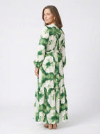 Marnie | Tie-Waist Long Sleeve Tiered Maxi Dress