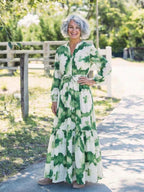 Marnie | Tie-Waist Long Sleeve Tiered Maxi Dress