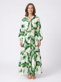 Marnie | Tie-Waist Long Sleeve Tiered Maxi Dress