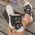 Sidonie | Frayed Edge Wedge Sandals
