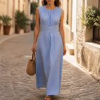 Veda | Sleeveless Striped Wrap-Waist Maxi Dress