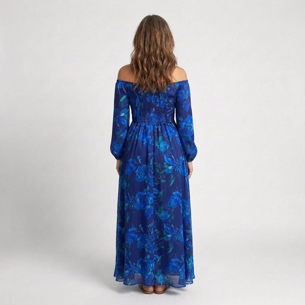 Tabitha | Floral Off-Shoulder Long Sleeve Maxi Dress