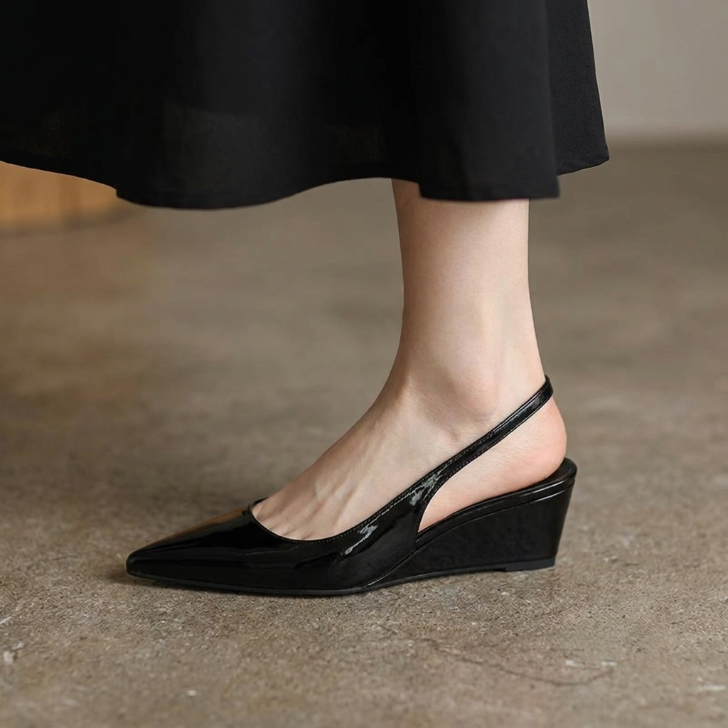 Wren | Refined Slingback Wedge Heels