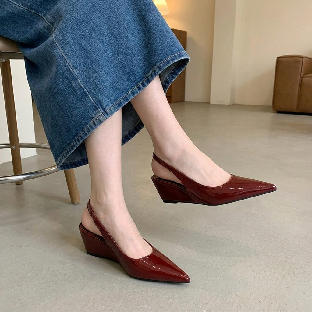 Wren | Refined Slingback Wedge Heels