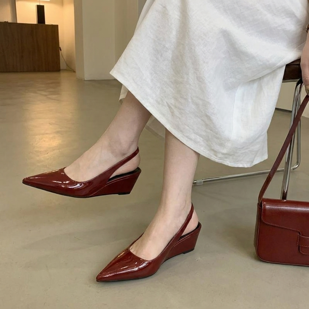 Wren | Refined Slingback Wedge Heels