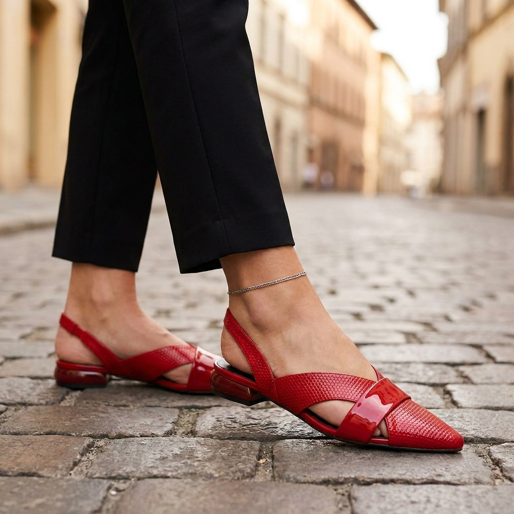 Maddie | Pointed Cross-Strap Flat Sandal