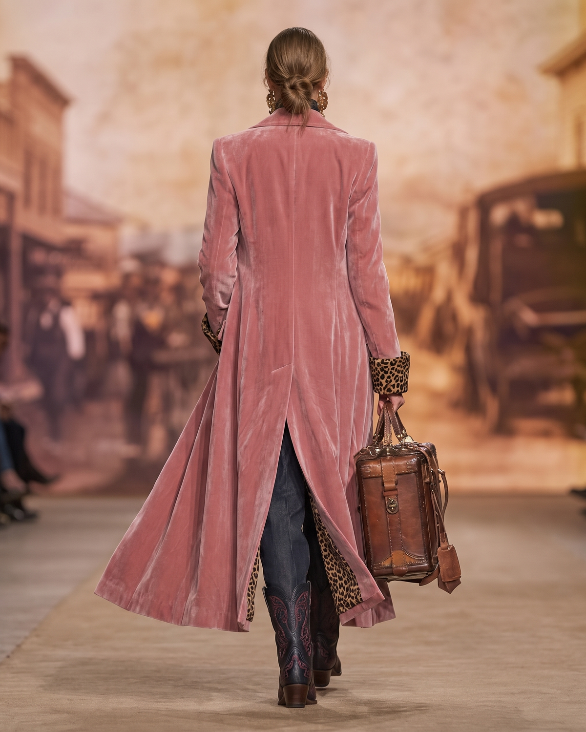 Sloane | Leopard-Lined Long Tailored Coat