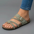 Tindra | Braided Buckle Toe-Post Sandals