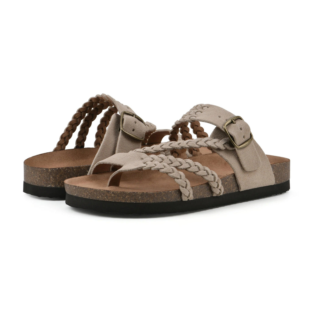 Tindra | Braided Buckle Toe-Post Sandals