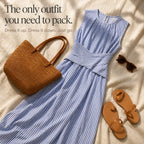 Veda | Sleeveless Striped Wrap-Waist Maxi Dress