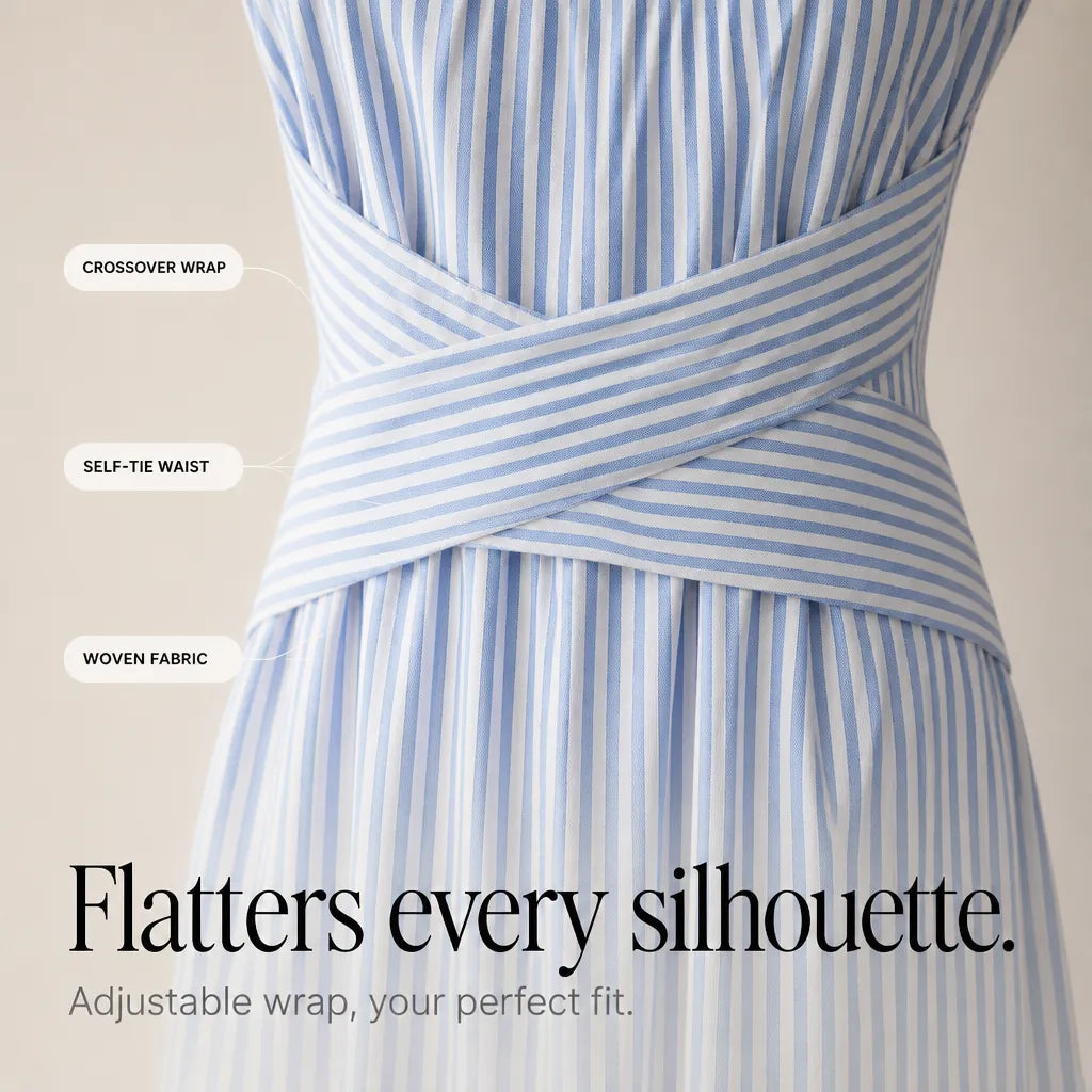 Veda | Sleeveless Striped Wrap-Waist Maxi Dress