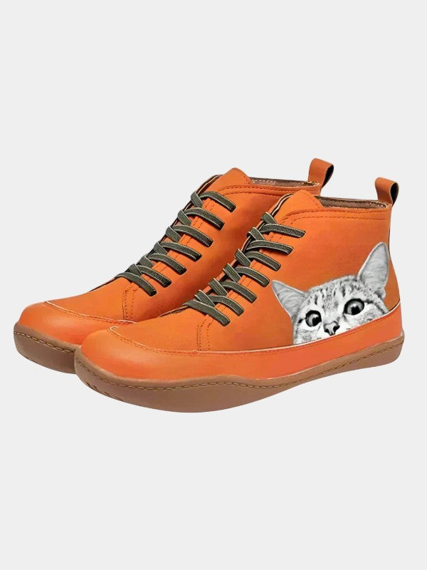Harriet | Graphic Print Leather Ankle Boots