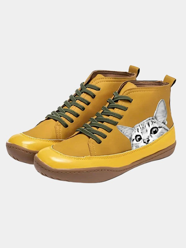 Harriet | Graphic Print Leather Ankle Boots