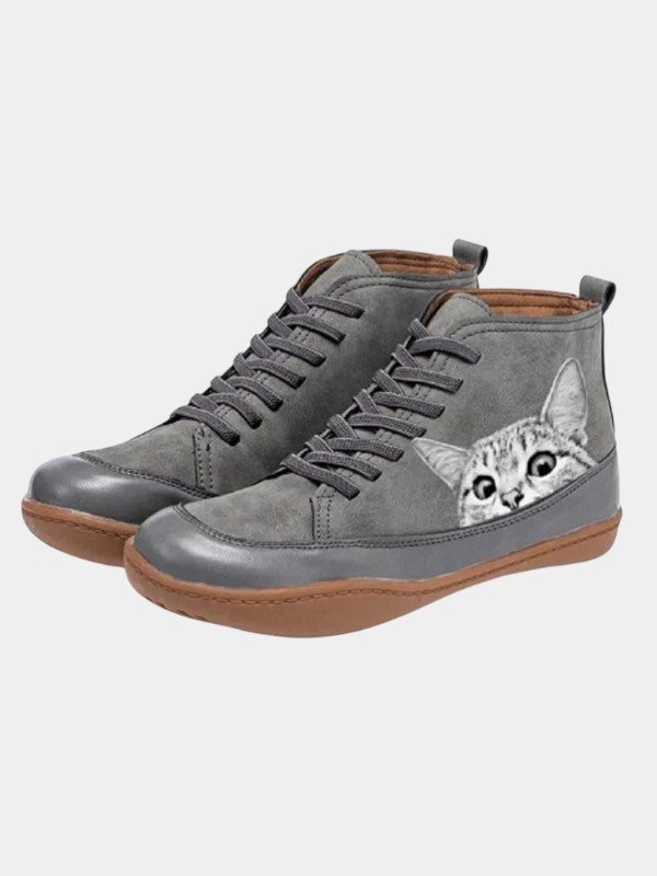Harriet | Graphic Print Leather Ankle Boots