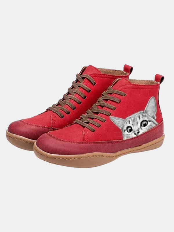 Harriet | Graphic Print Leather Ankle Boots