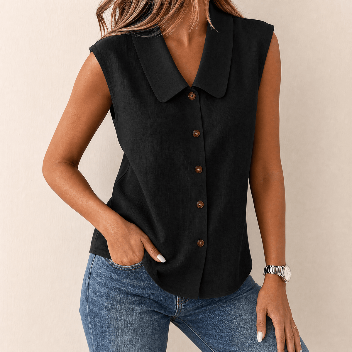 Zora – Women's Airy Collared Summer Top