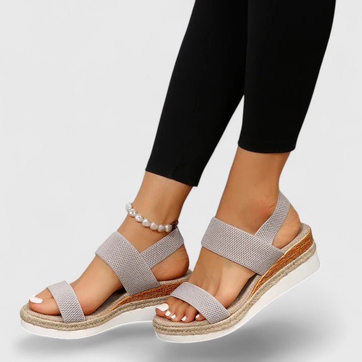 Lenora | Stretch-Knit Comfort Wedge Sandals