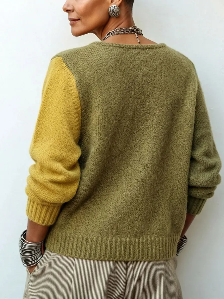 Matilda | Colour-Block Button-Detail Jumper