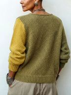 Matilda | Colour-Block Button-Detail Jumper