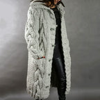 Karina | Chunky Cable-Knit Hooded Long Coat