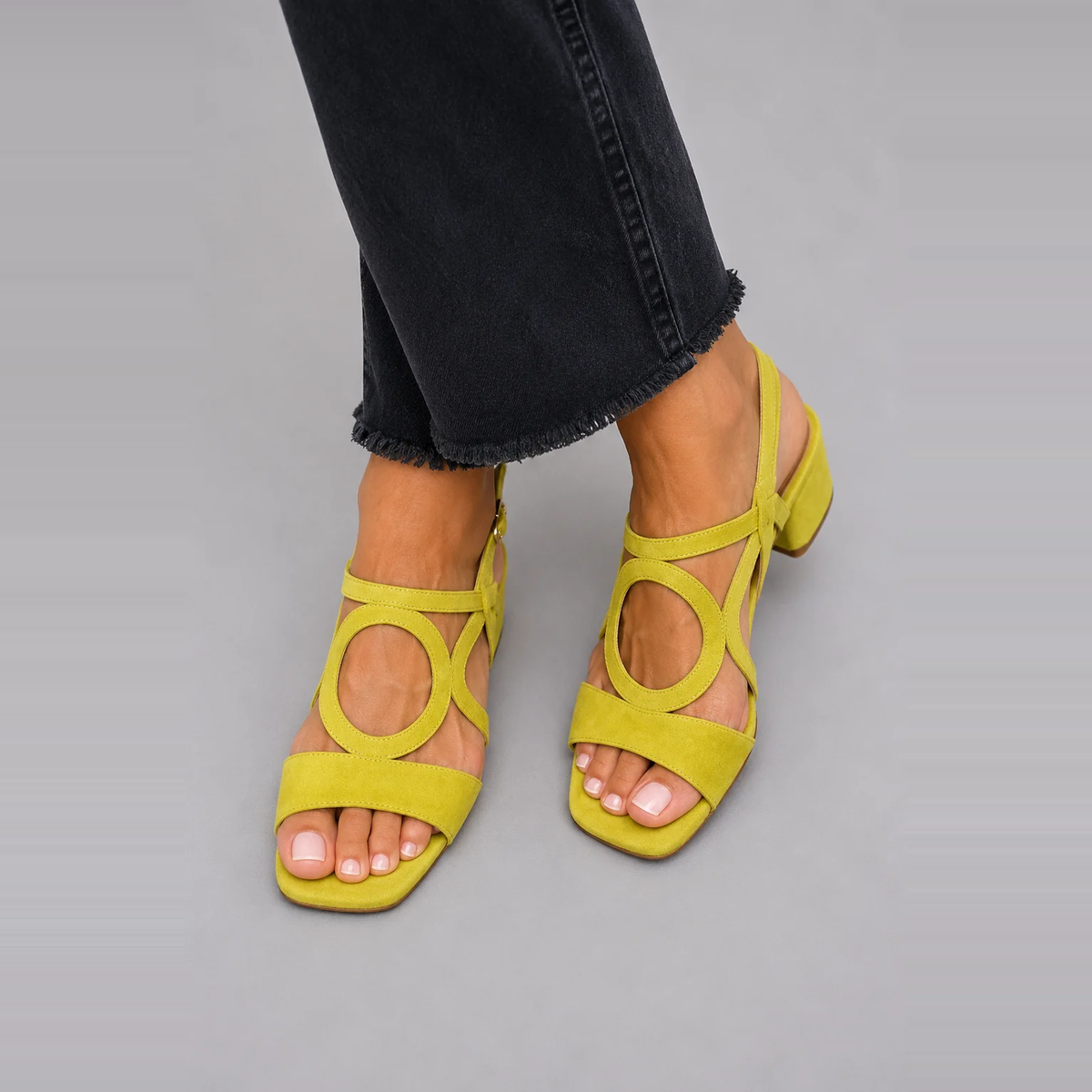 Xanthe | Bold Colour Low-Heel Sandals