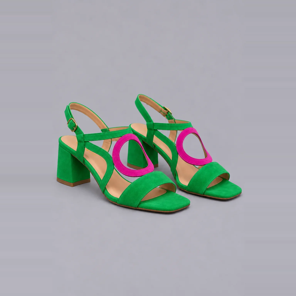 Xanthe | Bold Colour Low-Heel Sandals