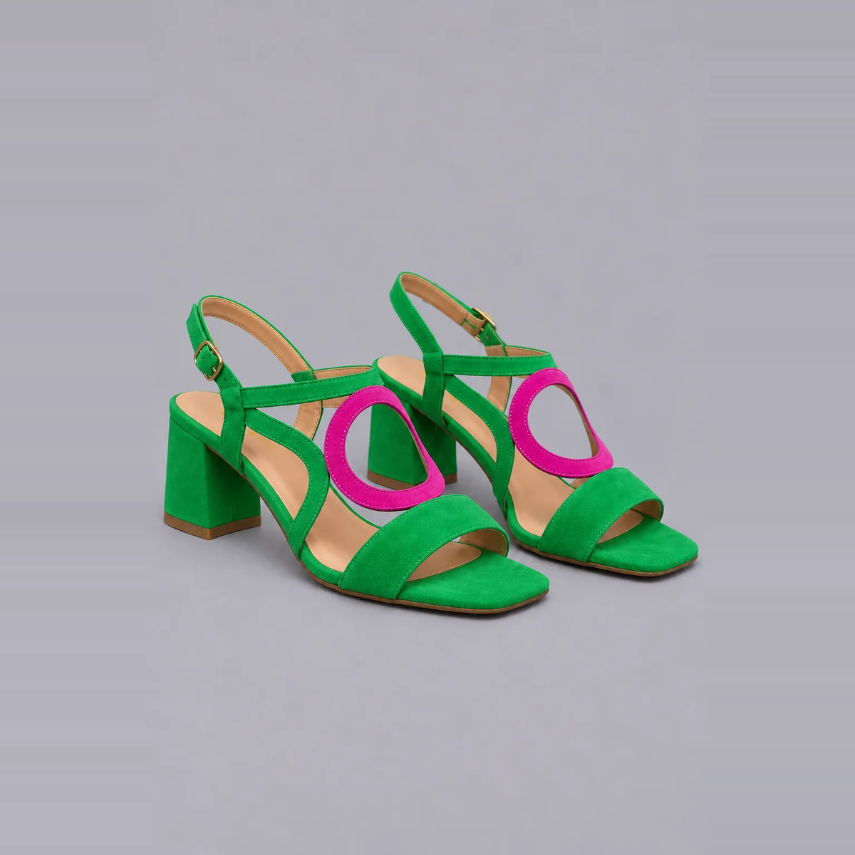 Xanthe | Bold Colour Low-Heel Sandals