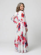 Piper | Long Sleeve Floral Wrap Maxi Dress
