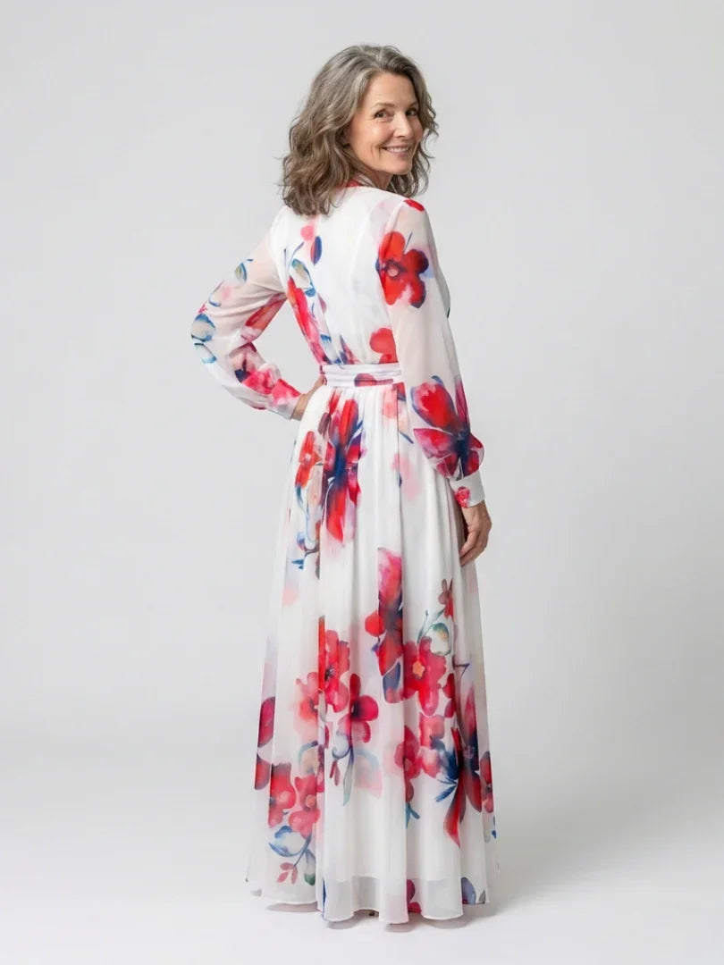 Piper | Long Sleeve Floral Wrap Maxi Dress