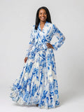 Piper | Long Sleeve Floral Wrap Maxi Dress