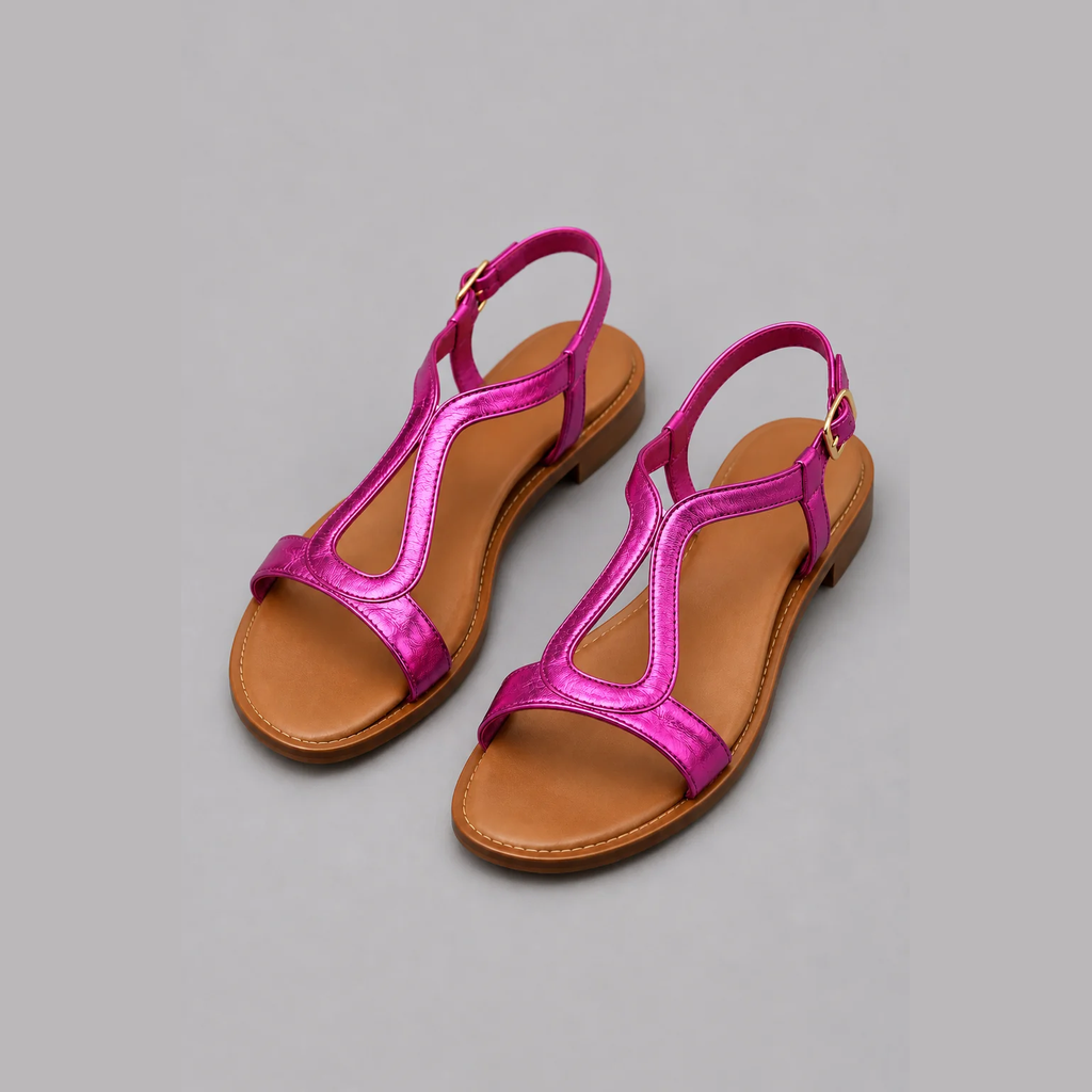 Florence | Bright T-Strap Summer Sandals