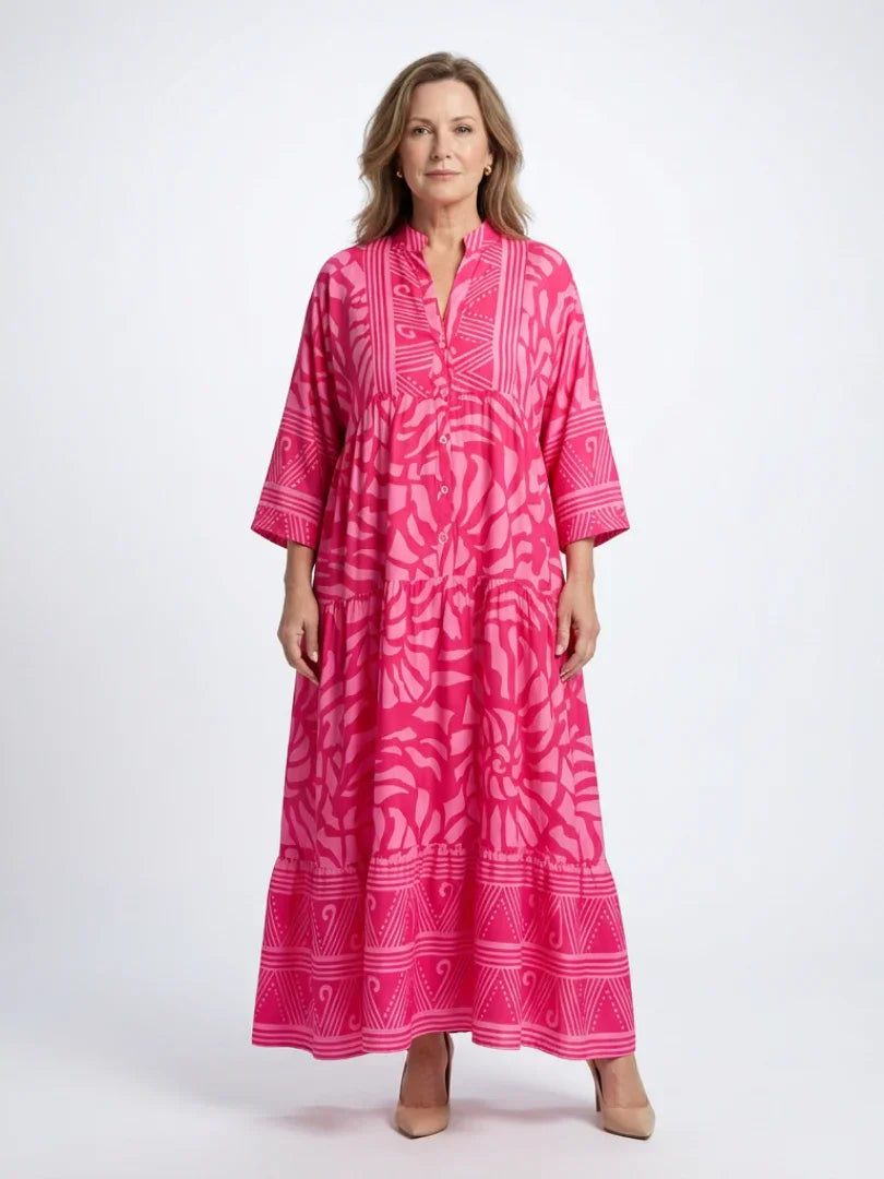 Alba | Button-Through Midi Dress