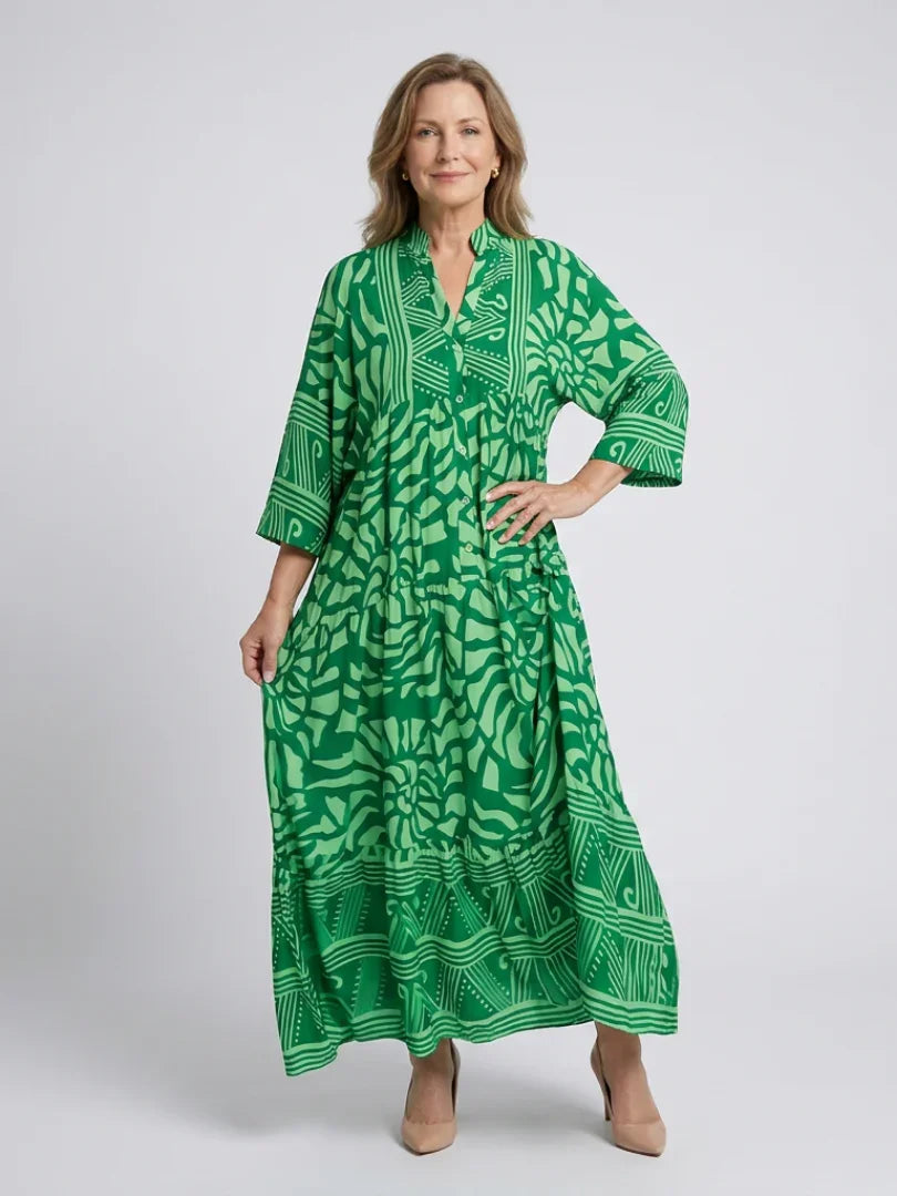 Alba | Button-Through Midi Dress