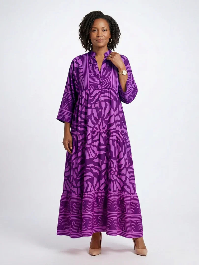 Alba | Button-Through Midi Dress