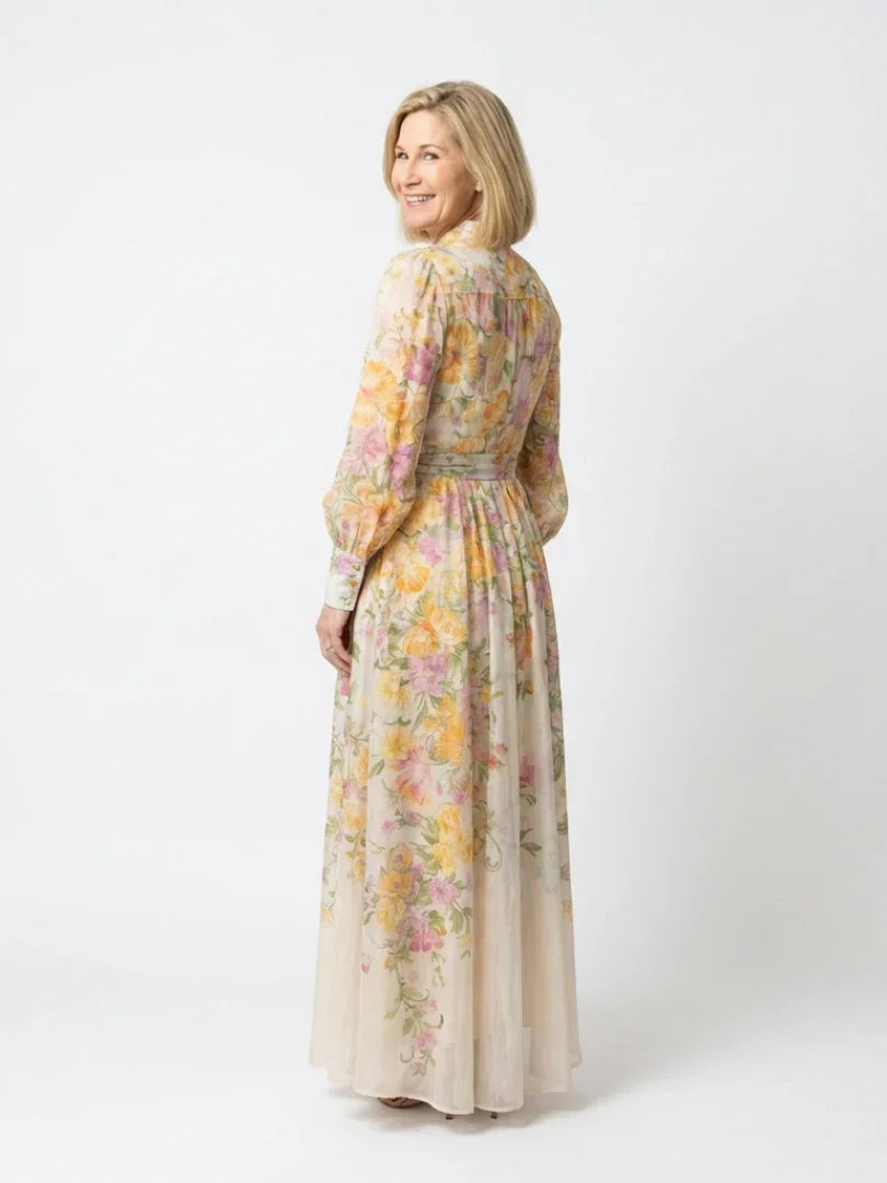 Penelope | Sheer Floral Long Sleeve Maxi Dress