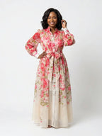 Penelope | Sheer Floral Long Sleeve Maxi Dress