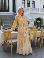 Penelope | Sheer Floral Long Sleeve Maxi Dress