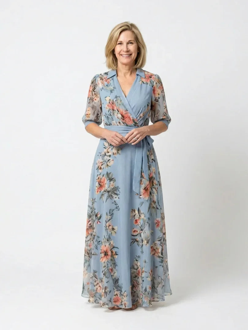 Nia | V-Neck Floral Wrap Maxi Dress