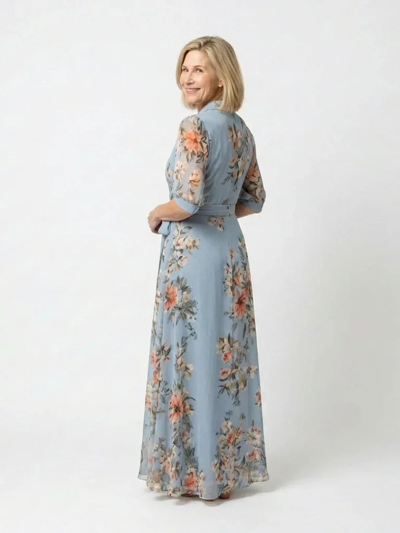Nia | V-Neck Floral Wrap Maxi Dress