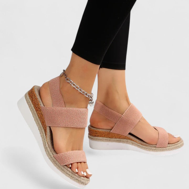 Lenora | Stretch-Knit Comfort Wedge Sandals