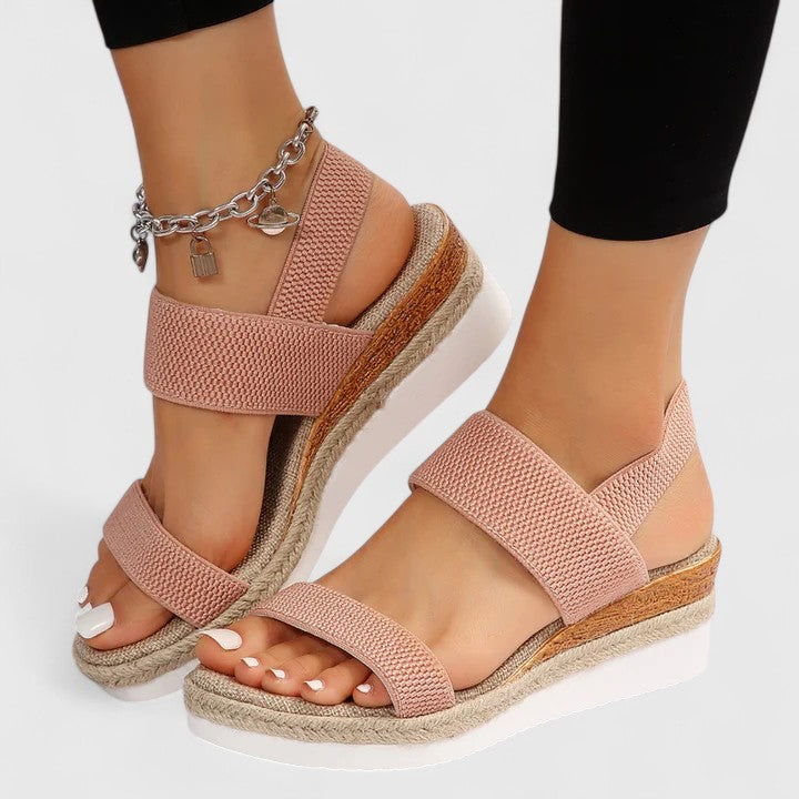 Lenora | Stretch-Knit Comfort Wedge Sandals