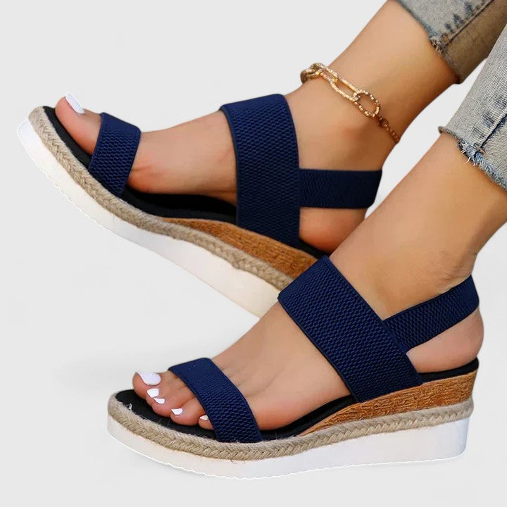 Lenora | Stretch-Knit Comfort Wedge Sandals